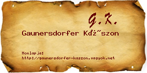 Gaunersdorfer Kászon névjegykártya